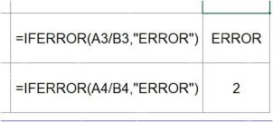 Excel中IFERROR把除零错误显示为ERROR提示