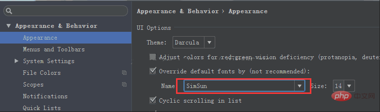 Garbled Chinese characters in phpstorm navigation bar