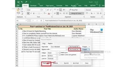 Excel 查找和替换窗口点击全部替换完成字体颜色替换