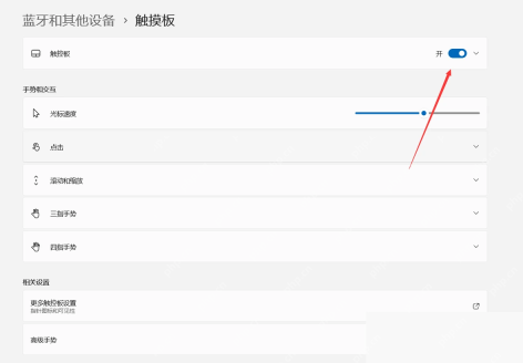Win11 触摸板设置页面关闭触摸板开关