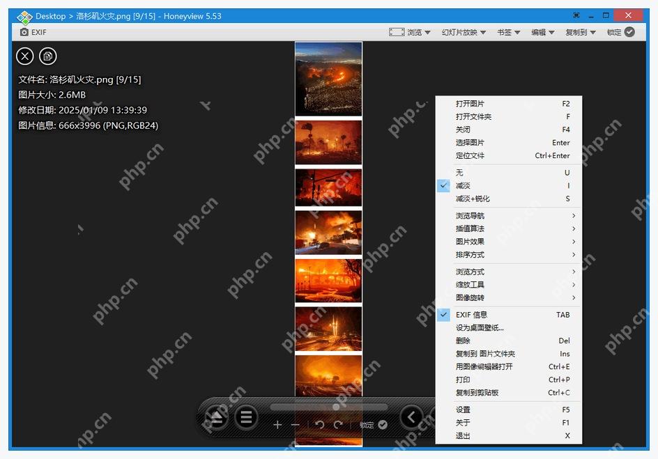 Honeyview 5.53 中文界面左侧显示文件名、大小和图片信息