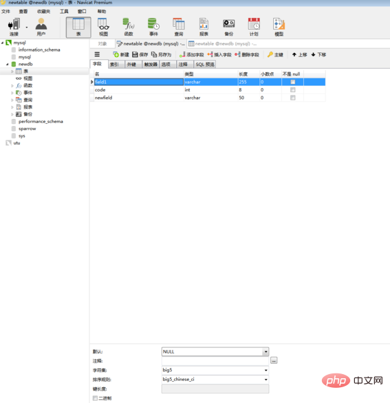 How to create index in navicat