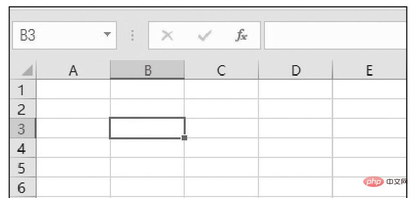 The address of the active cell is displayed in