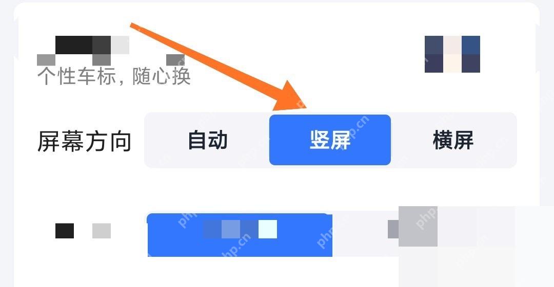 高德地图导航设置页屏幕方向选择竖屏