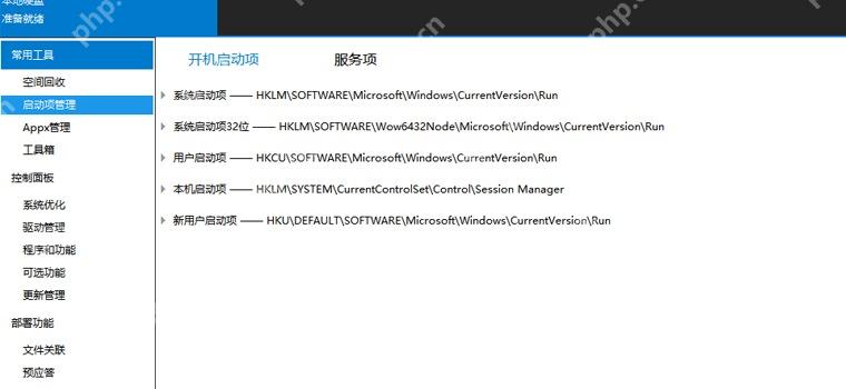 Dism++ 启动项管理中的服务项列表