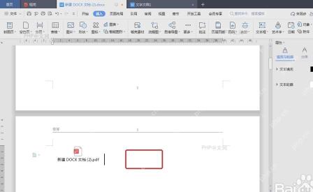 WPS文字文档中已经显示插入的PDF文件图标