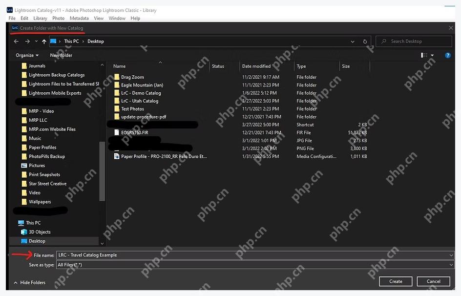 Lightroom Classic Windows 创建新目录文件夹时输入目录名称