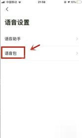 高德地图语音设置页面里的语音包入口