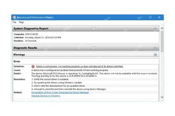 Win10 系统诊断报告显示基础检查和资源概览
