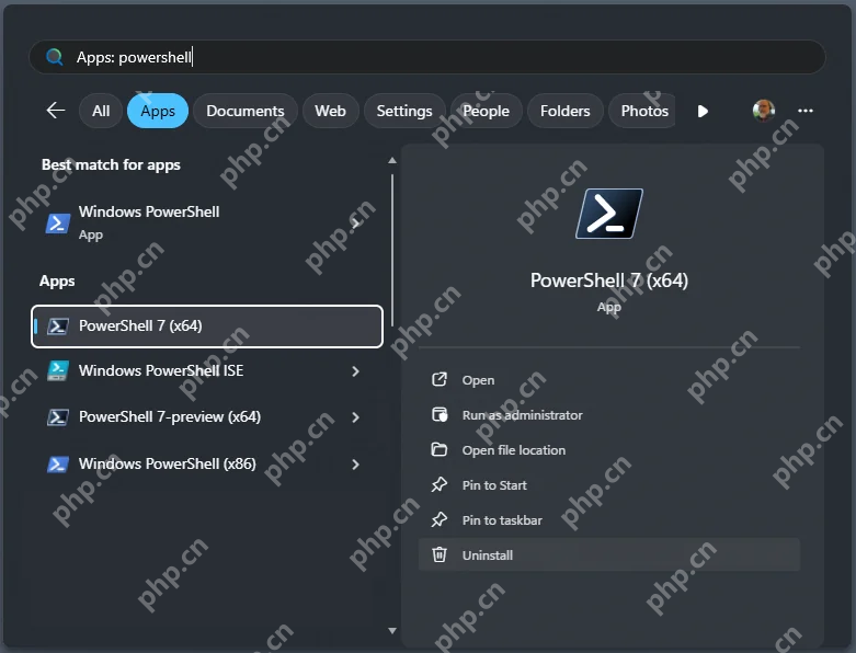 Win10 开始菜单中显示 PowerShell 7 启动项
