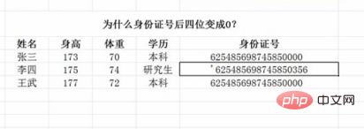 Que dois-je faire si les quatre derniers chiffres de la carte didentité saisis dans le tableau Excel passent à 0000 ?