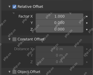 Blender Array 修改器中 Relative Offset 与 Constant Offset 数值区域