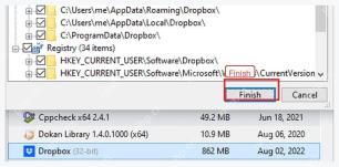 Geek Uninstaller 残留清理窗口中的 Finish 按钮