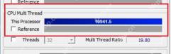 CPU-Z Bench 页面高亮 CPU Multi Thread 多线程性能分数