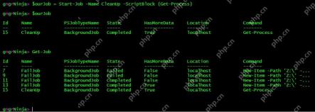 Windows PowerShell 使用 Start-Job 创建多个后台作业