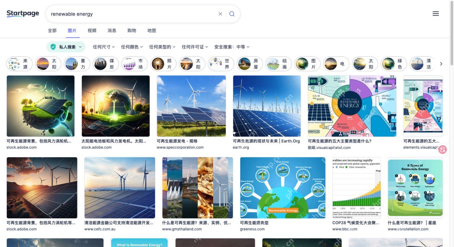 图片结果页的分类及筛选