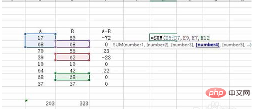 How to sum in xls