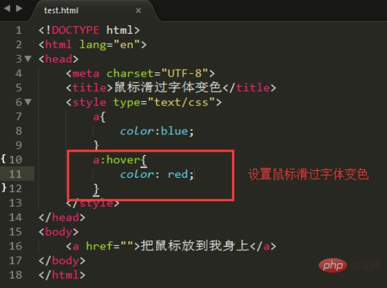 css how to make mouseover change color