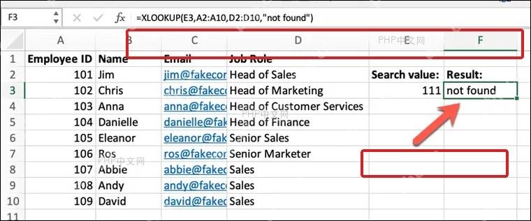 XLOOKUP 公式加入 if_not_found 参数避免出现 #N/A