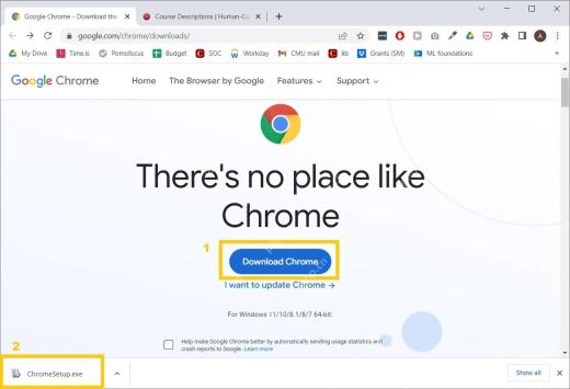 Chrome 官网下载文件显示界面