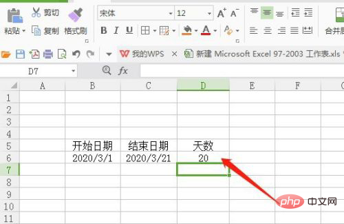 How to automatically calculate days in excel table