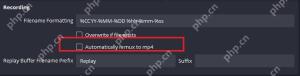 OBS Studio Advanced Recording 区域显示 Automatically remux to mp4 选项