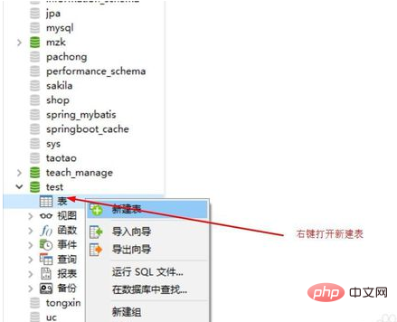 navicat で新しいテーブルを作成するにはどうすればよいですか?