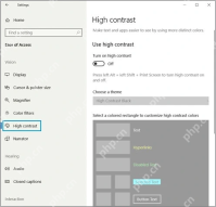 Win10 高对比度设置页