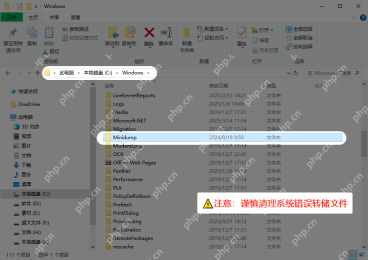 Windows 资源管理器中查看 C 盘 Windows 目录下的 Minidump 文件夹
