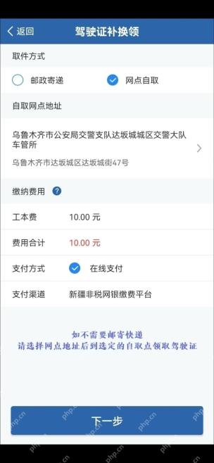 交管12123手机app怎么办理驾驶证遗失补领第3步操作界面