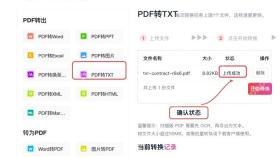 PDF转TXT确认文件上传状态