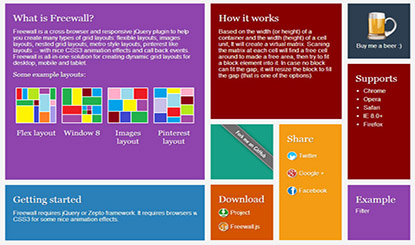 jQuery网格布局瀑布流插件Freewall
