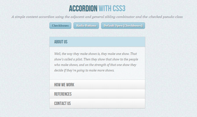 CSS3手风琴菜单特效代码