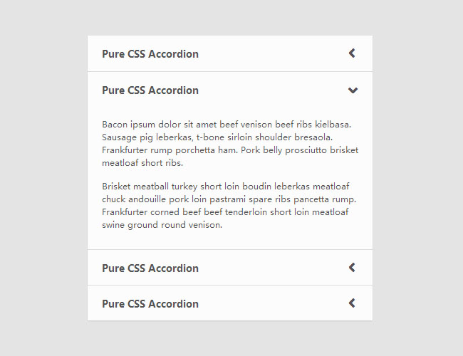 纯CSS3滑动手风琴菜单代码
