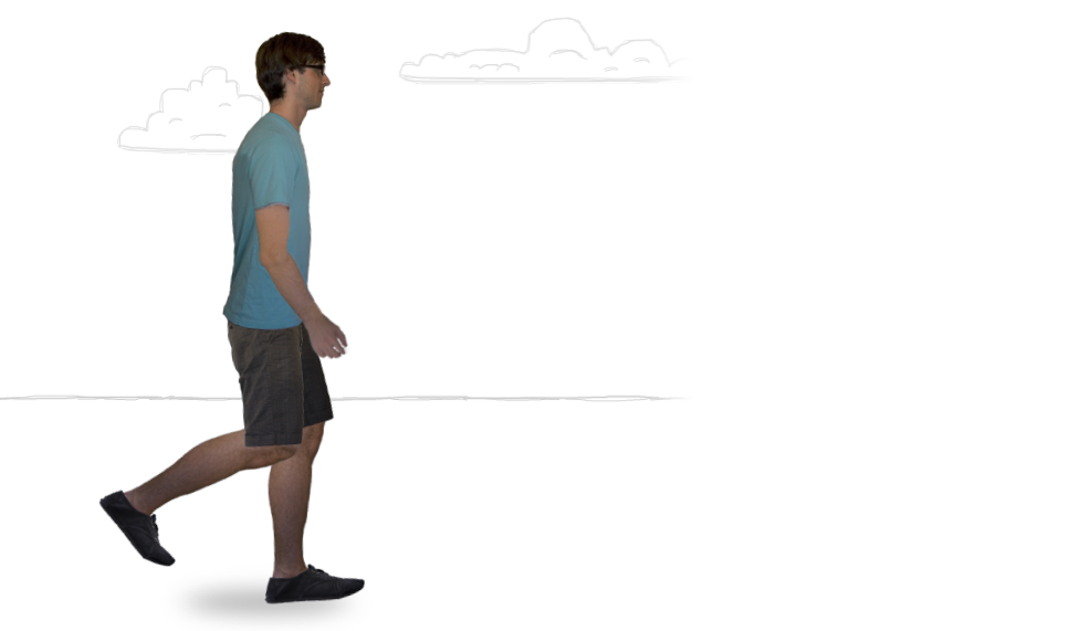 CSS3逼真3D人物行走走路动画效果