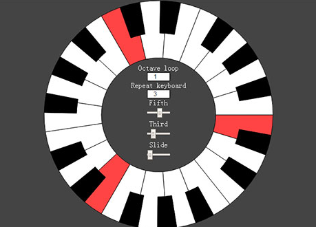 可弹奏的HTML5 SVG圆形钢琴特效
