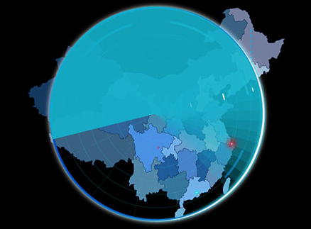 html5 canvas雷达扫描中国地图动画特效
