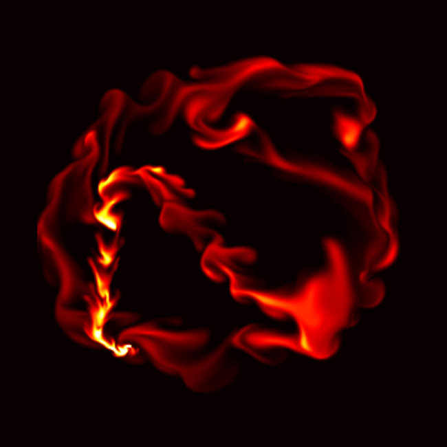 HTML5 Canvas液体流动火焰动画特效