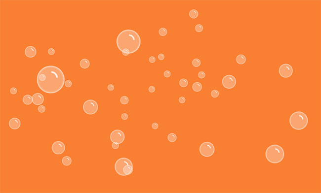 jQuery orange juice bubble animation special effects