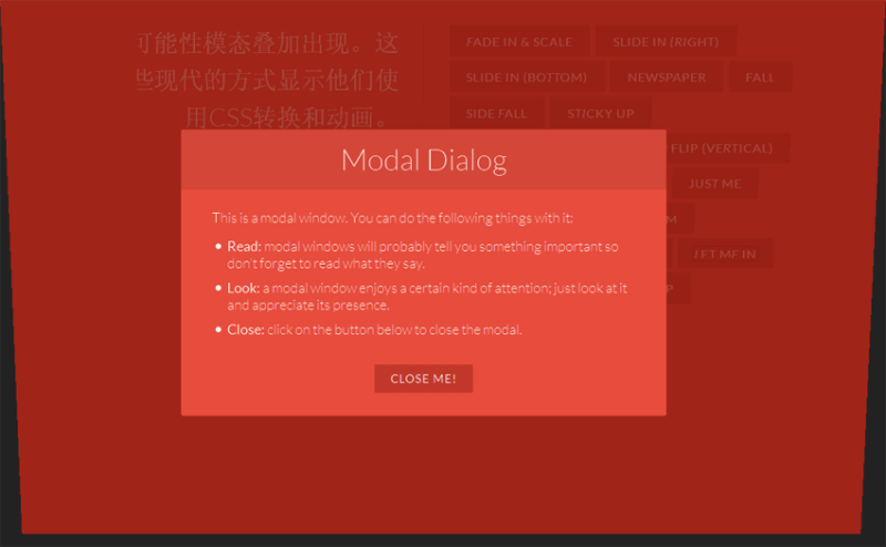 19 kinds of html5+CSS3 gorgeous pop-up window animation transition effects
