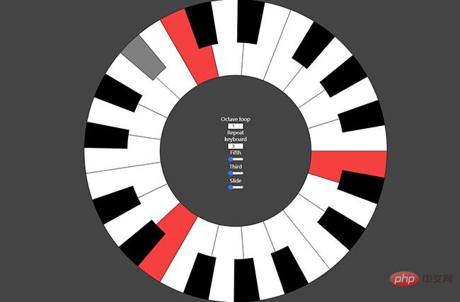 带设置参数的SVG圆形钢琴动画