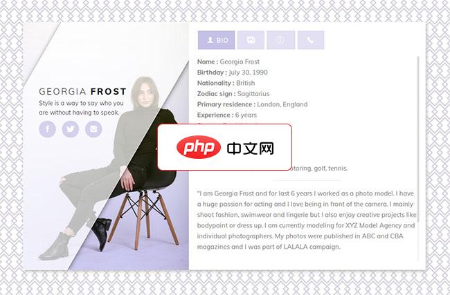 jQuery名片展示页面特效