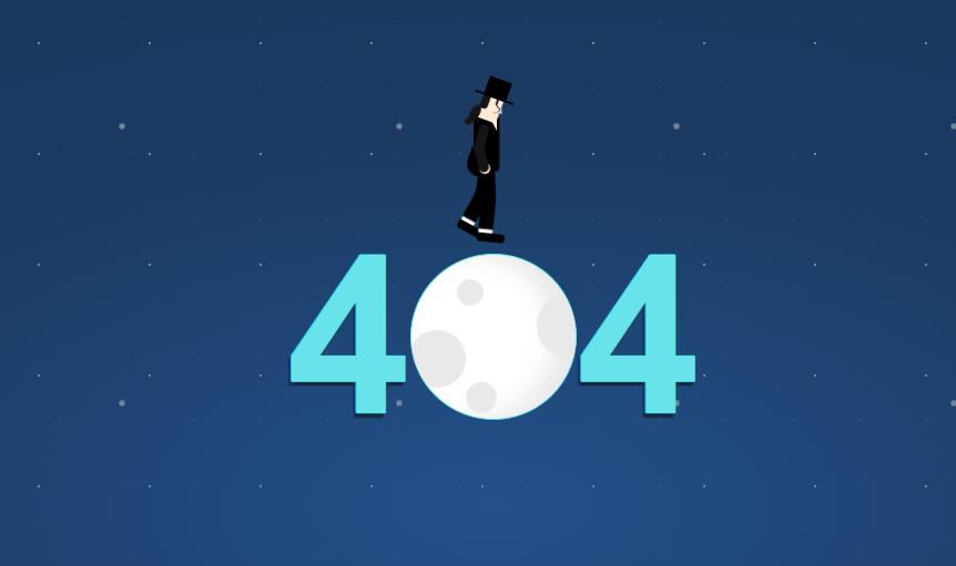 纯css3鬼步月球404页面特效