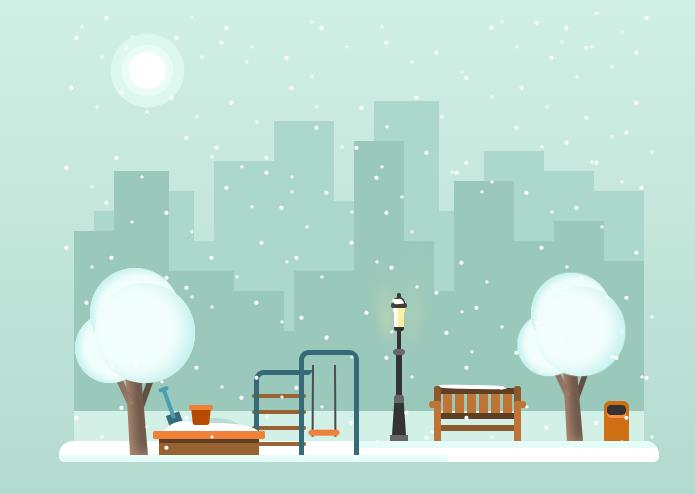 纯css3雪花公园场景动画特效