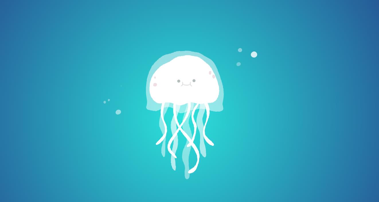 html5 svg卡通海底水母动画特效