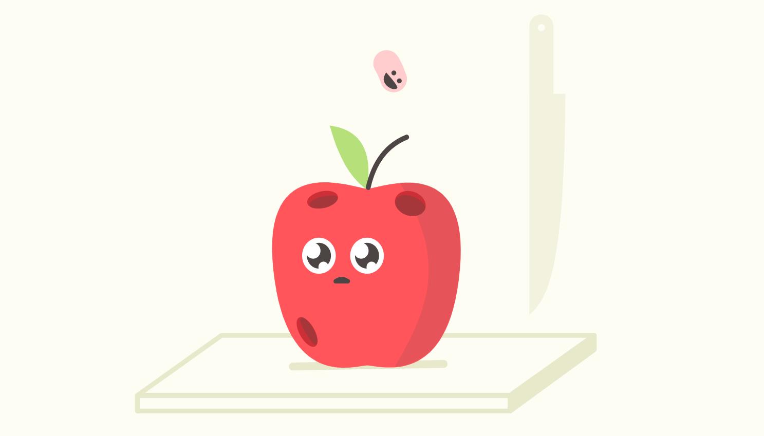 css3 svg苹果虫子跳跃动画特效