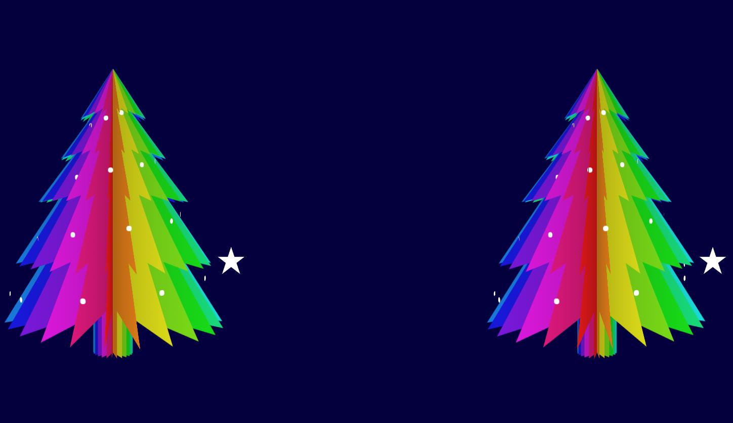 js css3旋转的圣诞树动画特效
