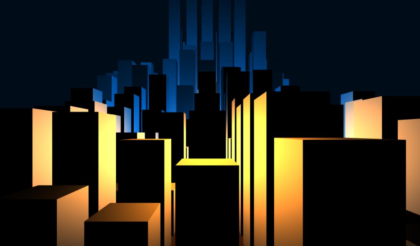 html5 canvas城市模型动画特效