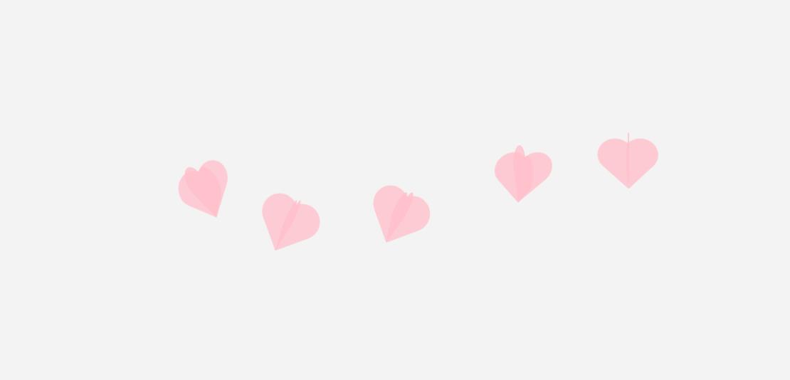 CSS3粉红色爱心悬浮旋转动画特效
