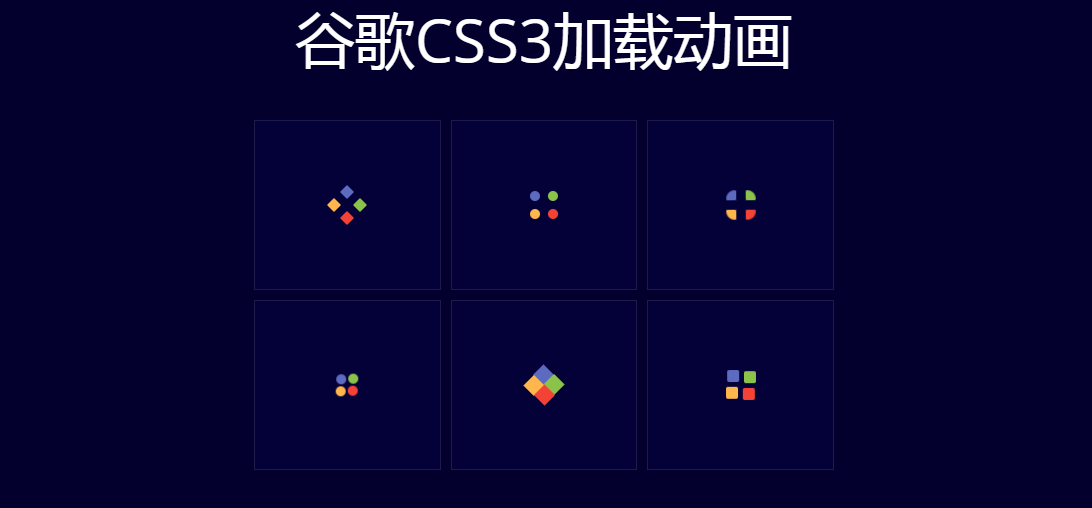 CSS3扁平化谷歌Loading加载图标动画特效